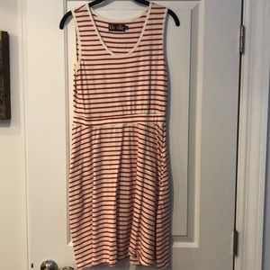 Liz Alig Red White Striped Summer Dress Size M